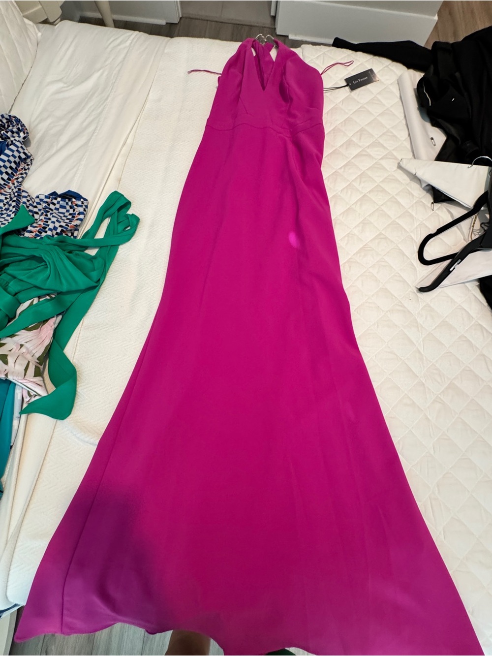 NWT Ladies Magenta Halter Maxi Dress - Classic Evening Style